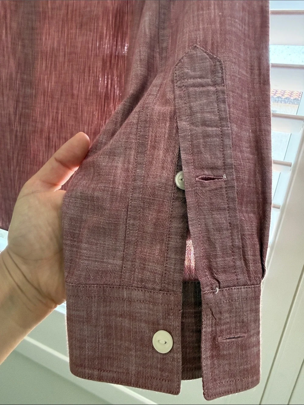 J. Crew Men's Long-Sleeve Casual Button-Down Shirt in Burnt Red